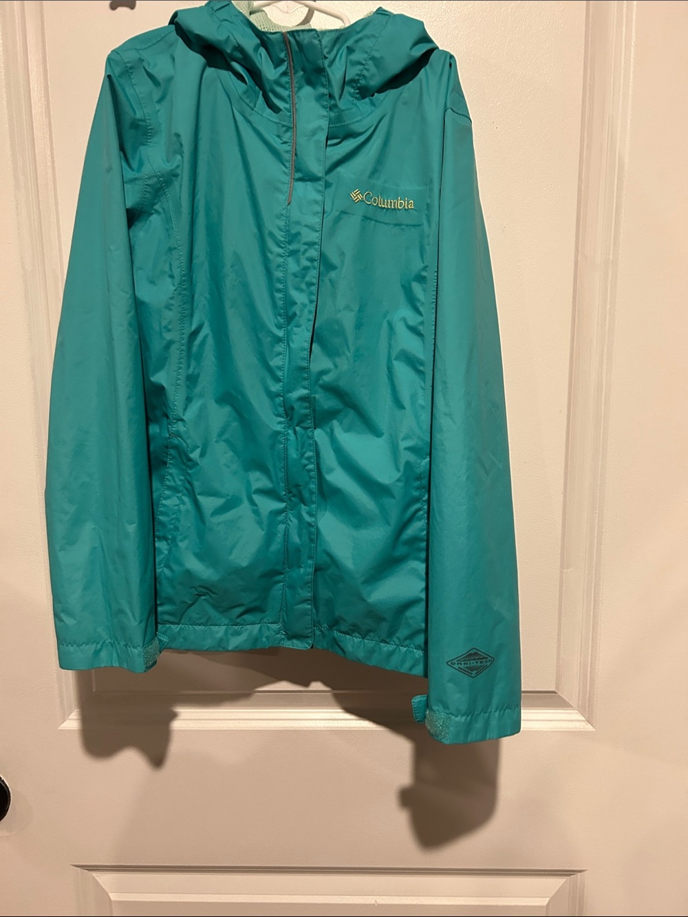 Columbia Teal Hooded Kids Raincoat